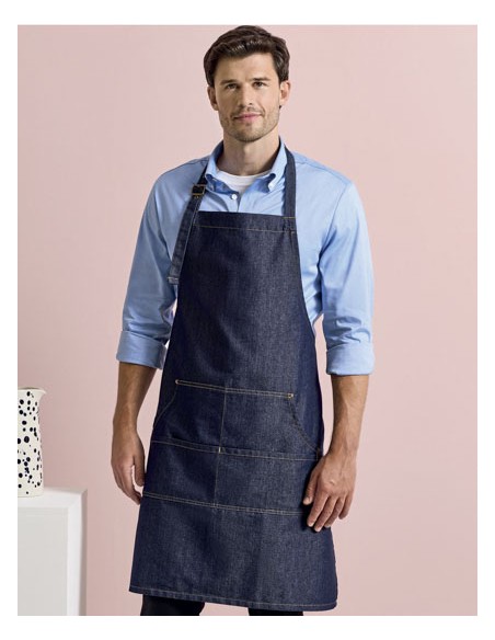 PRE-PR126-Jeans Stitch Denim Bib Apron 2